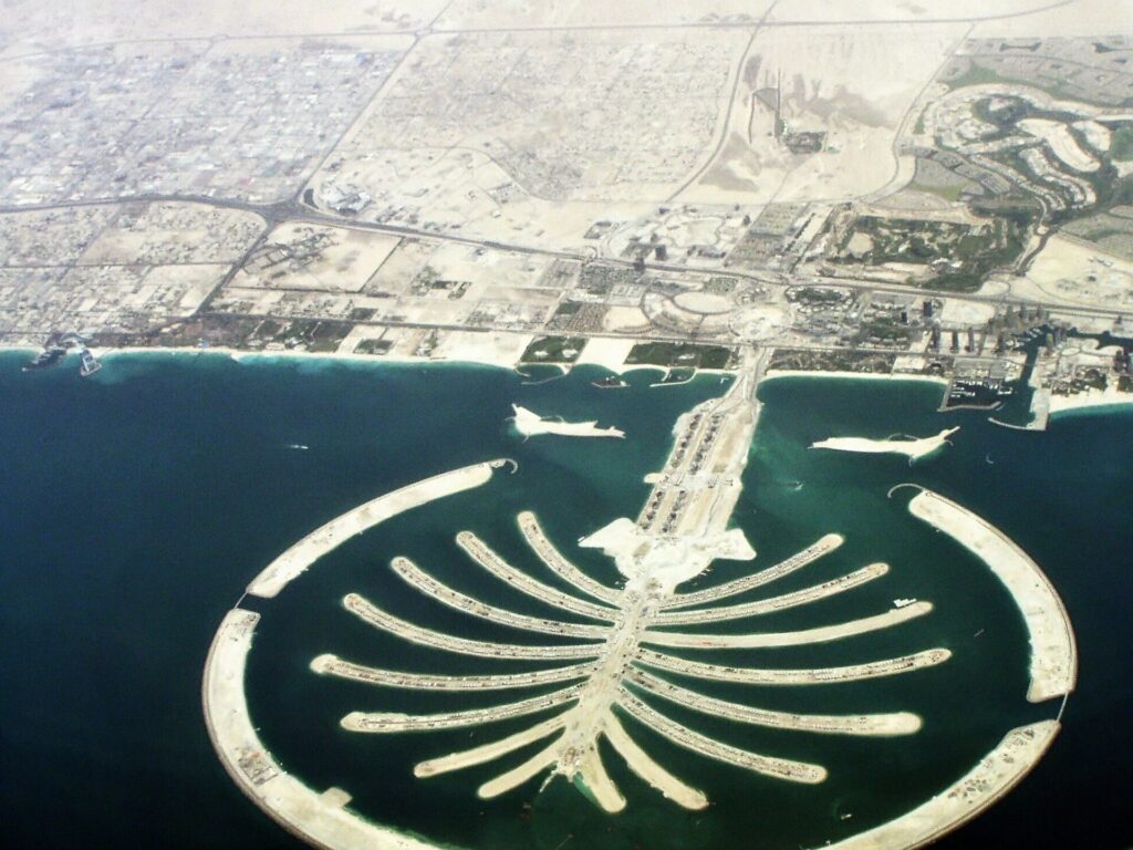 Atlantis Aquaventure: Palm Jumeirah desde lo alto