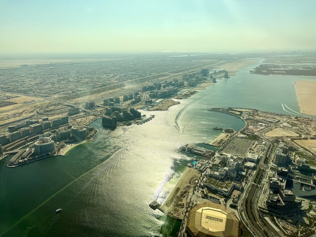 Ferrari World Abu Dhabi: Yas Island from the air