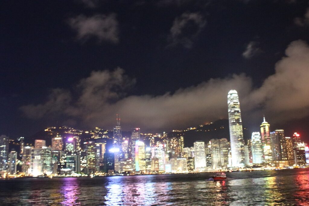 Avenue of Stars: Hong Kong Island at night