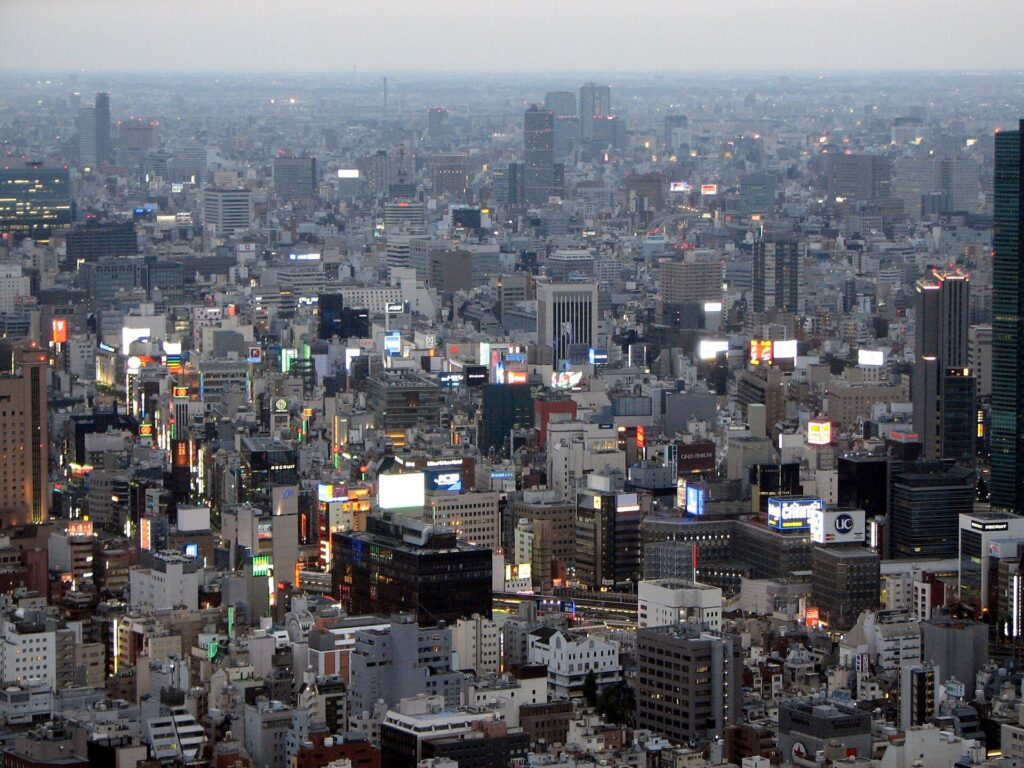 Ginza: Ginza from above at dusk