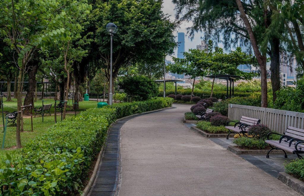 Hong Kong Park: A path through the gardens