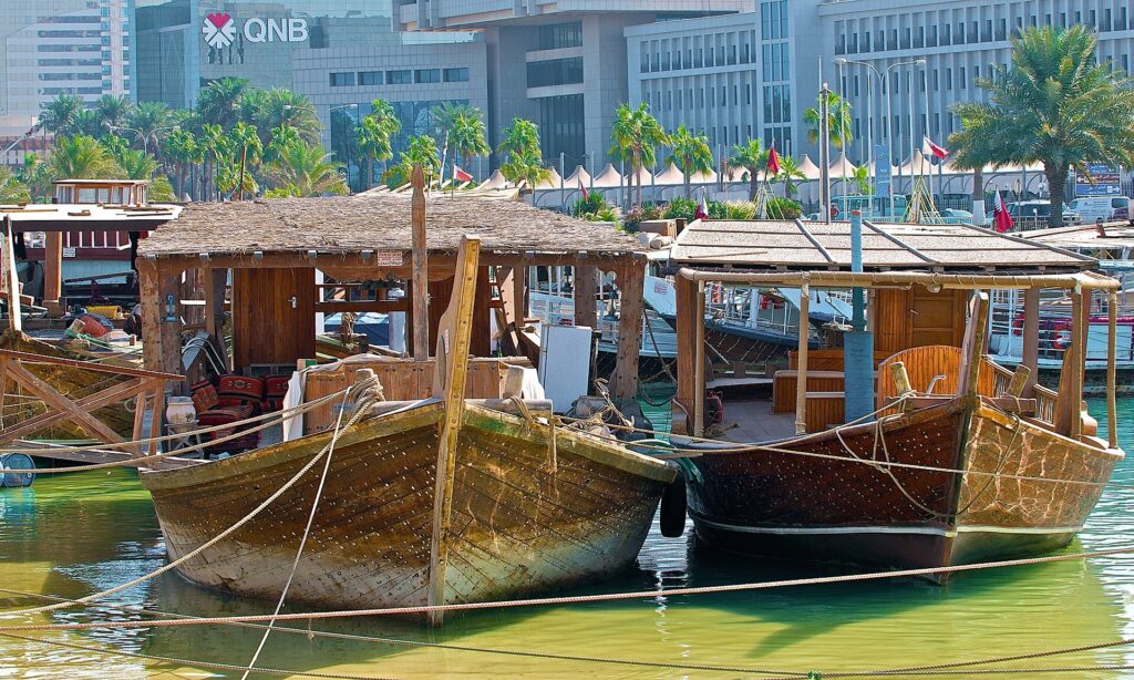 Corniche: Traditional dhows on the Corniche