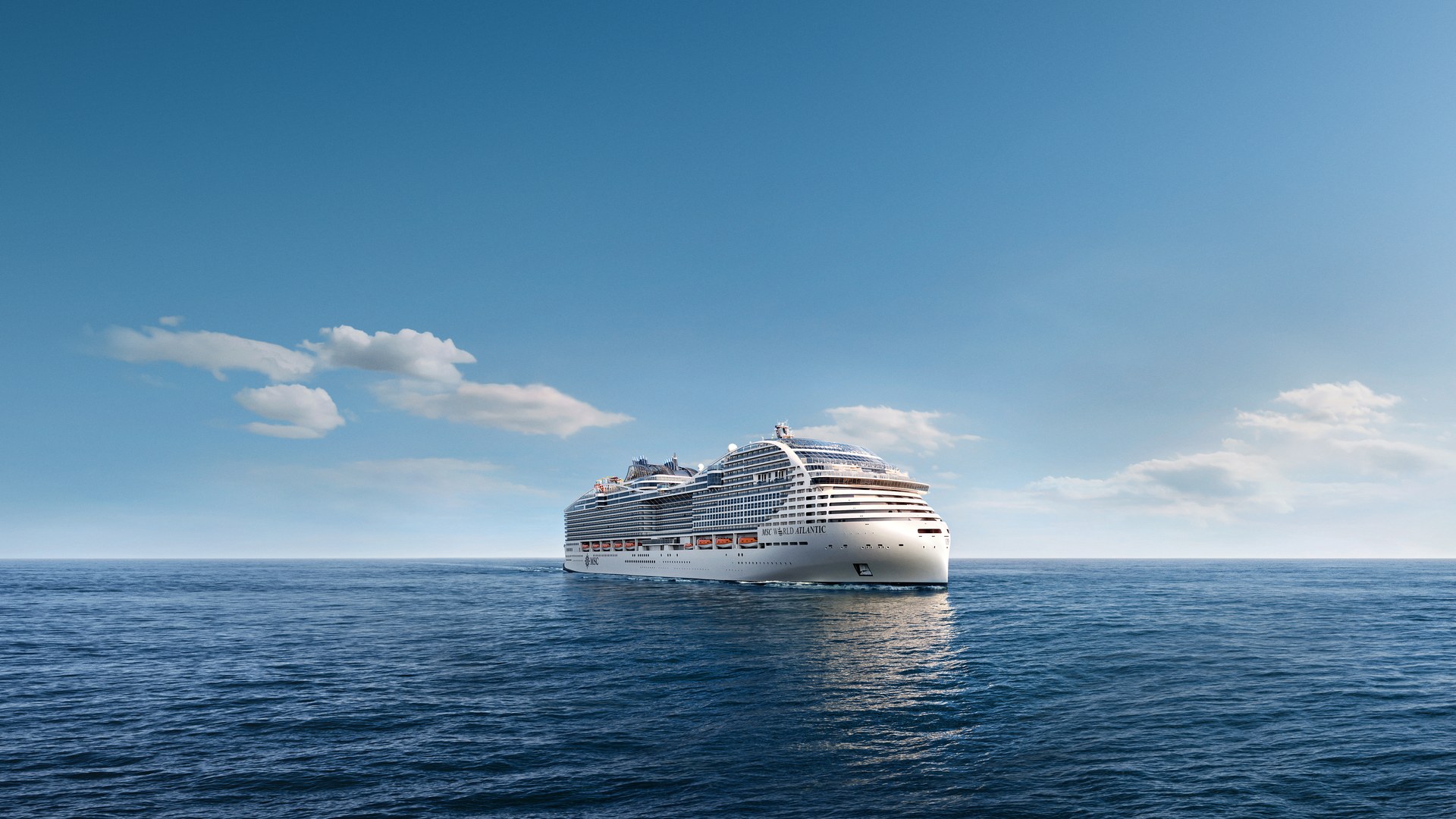 Rendering of MSC World Atlantic at sea